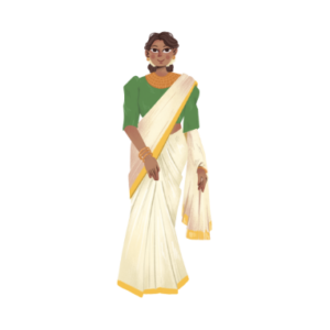 Pleated over shoulder (Pinned and removable)